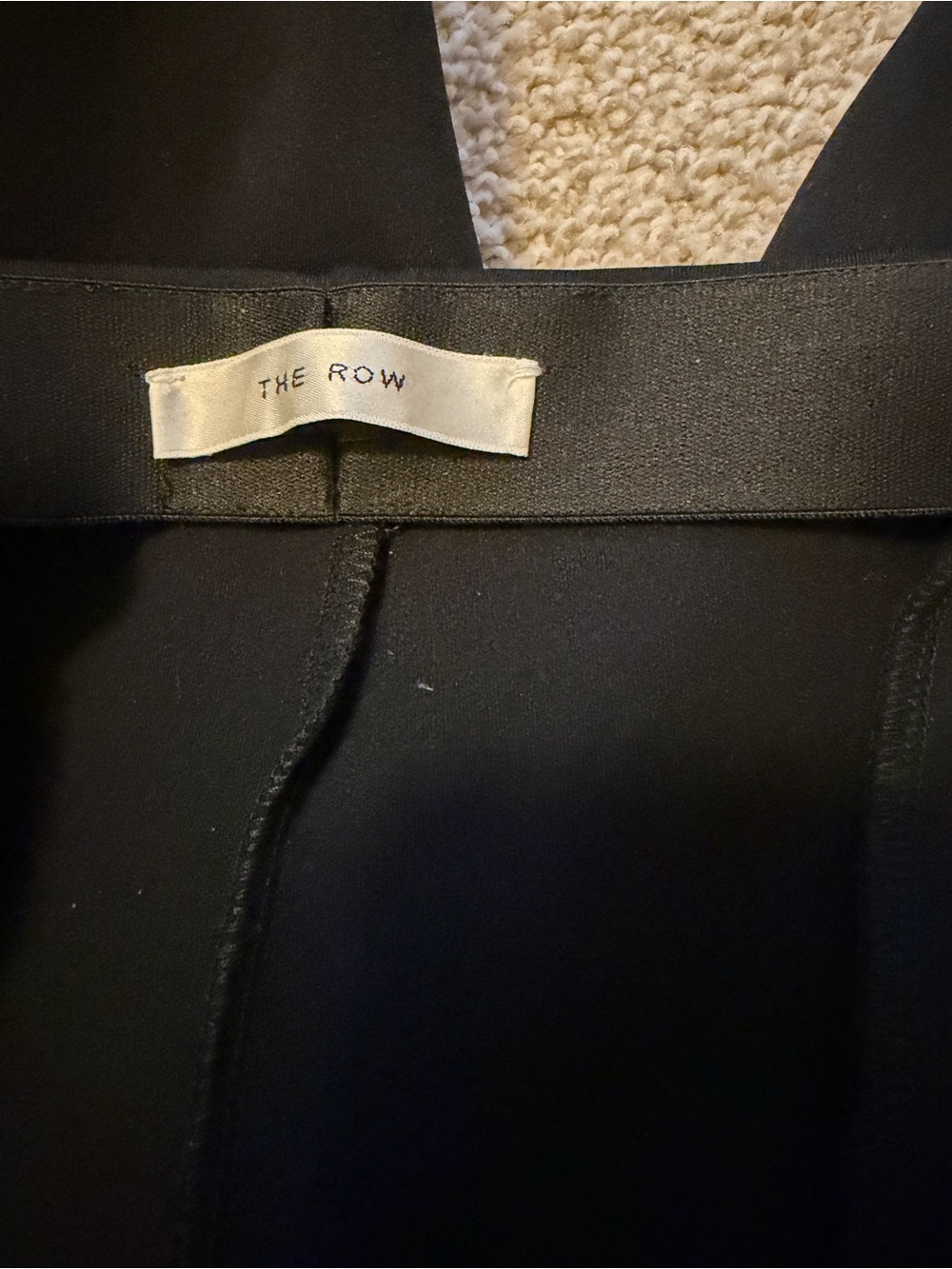 THE ROW black crop ankle straight leg trouser pants size large - Picture 6 of 6